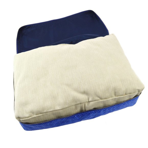 HERMES Housse De Voyage MM Travel Silk Cushion Cover Blue C FM 001 PM 03376 - Picture 3 of 5